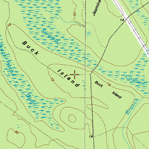 Topographic Map of Buck Island, GA
