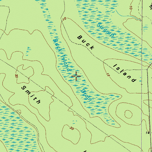 Topographic Map of Buck Island Drain, GA