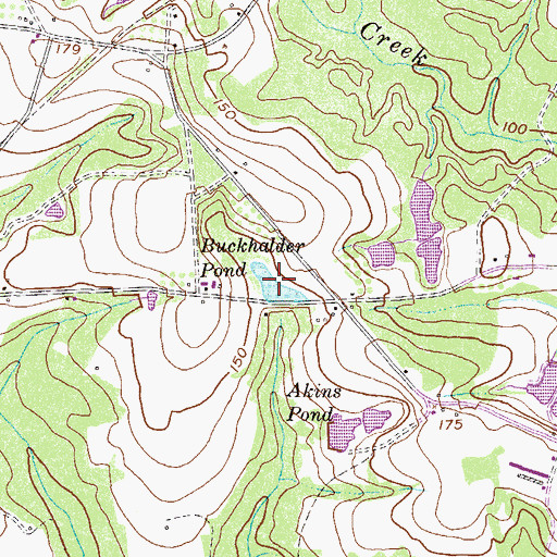 Topographic Map of Buckhalder Pond, GA