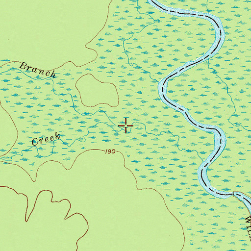 Topographic Map of Buckhorn Branch, GA