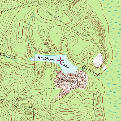 Topographic Map of Buckhorn Lake, GA