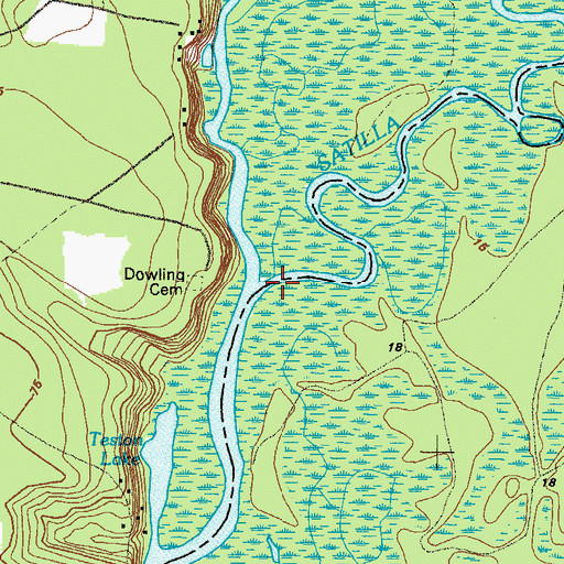 Topographic Map of Buffalo Creek, GA