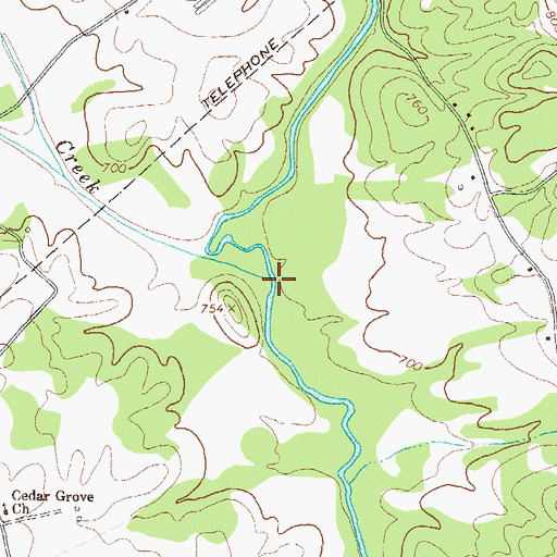 Topographic Map of Buffalo Creek, GA