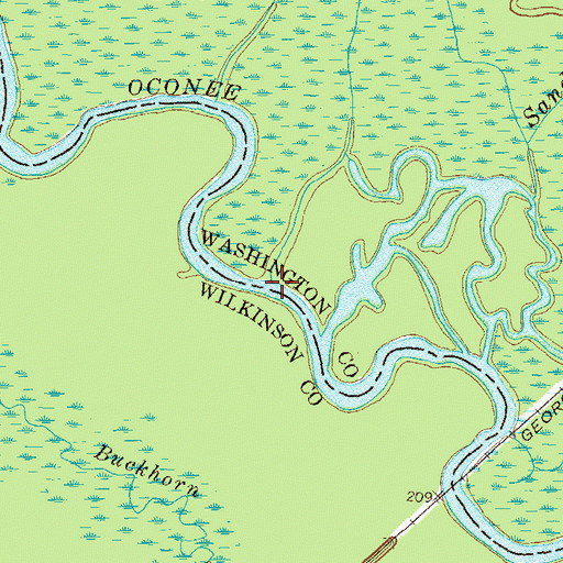 Topographic Map of Buffalo Creek, GA