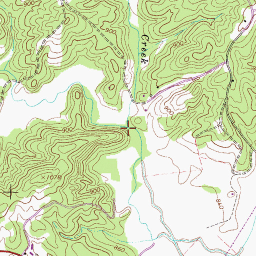 Topographic Map of Buffington Mill Creek, GA