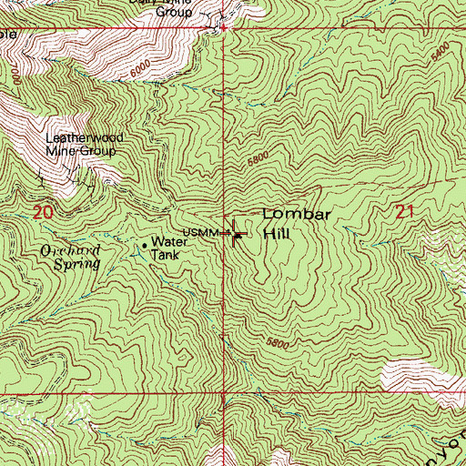 Topographic Map of Lombar Hill, AZ