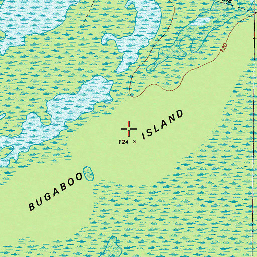 Topographic Map of Bugaboo Island, GA