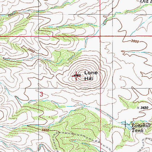 Topographic Map of Lone Hill, AZ