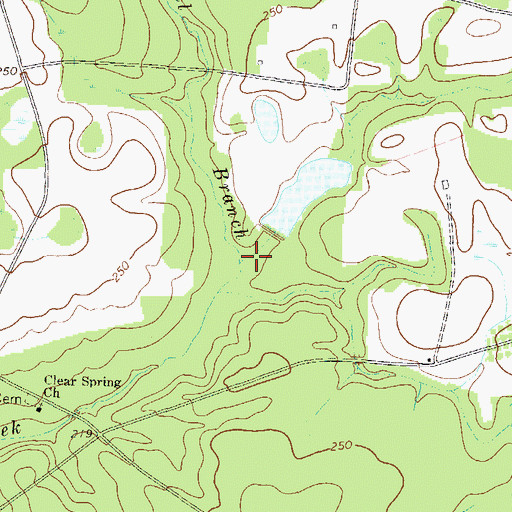 Topographic Map of Bull Branch, GA