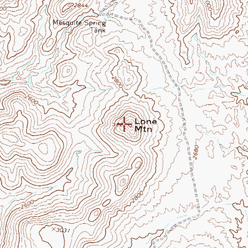 Topographic Map of Lone Mountain, AZ