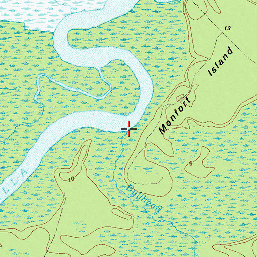 Topographic Map of Bullhead Creek, GA