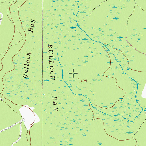 Topographic Map of Bulloch Bay, GA