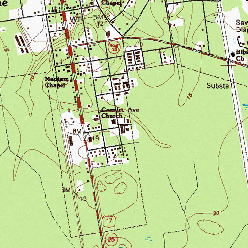 Topographic Map of Bunche High School (historical), GA