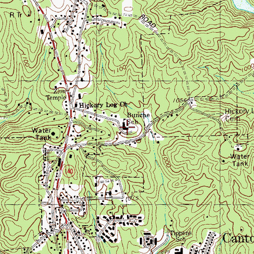 Topographic Map of Bunche School, GA