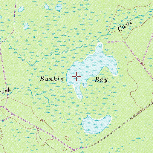 Topographic Map of Bunkle Bay, GA