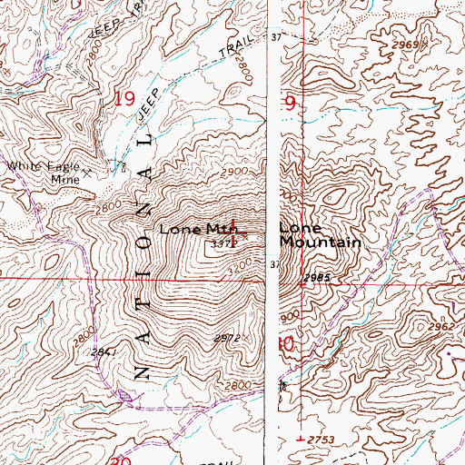 Topographic Map of Lone Mountain, AZ