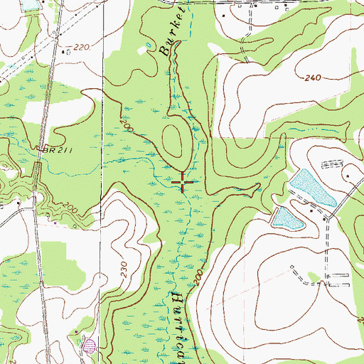 Topographic Map of Burket Creek, GA