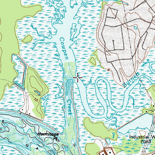 Topographic Map of Burnett Creek, GA