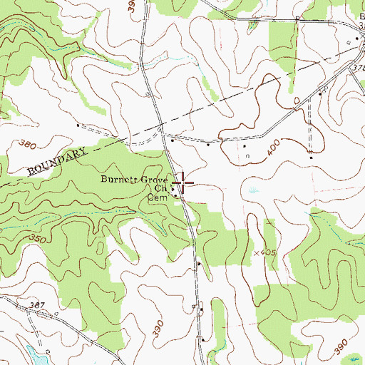 Topographic Map of Burnett Grove Church, GA