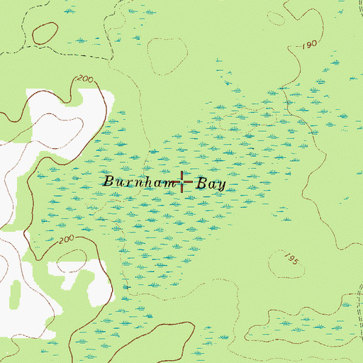 Topographic Map of Burnham Bay, GA