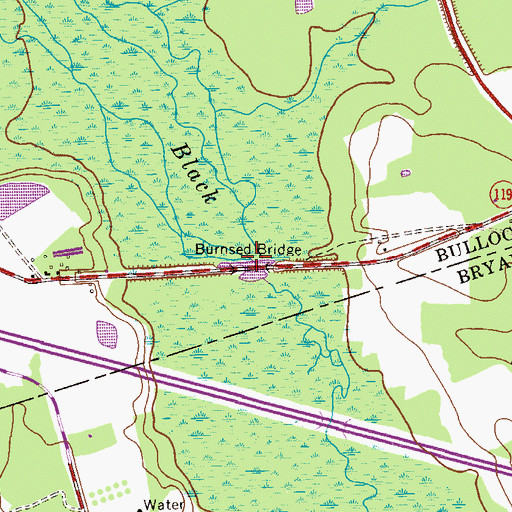 Topographic Map of Burnsed Bridge, GA