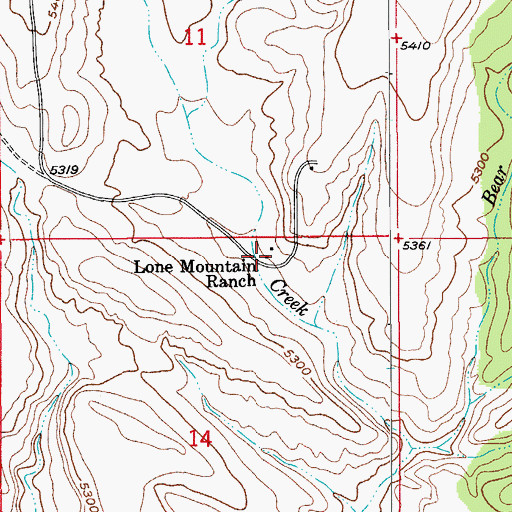 Topographic Map of Lone Mountain Ranch, AZ