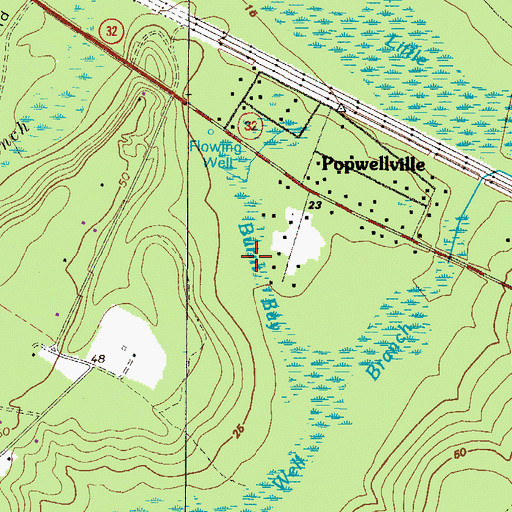 Topographic Map of Burnt Bay, GA