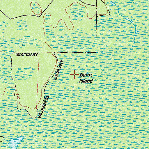 Topographic Map of Burnt Island, GA