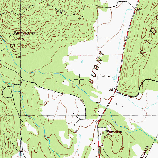 Topographic Map of Burnt Mill Valley, GA