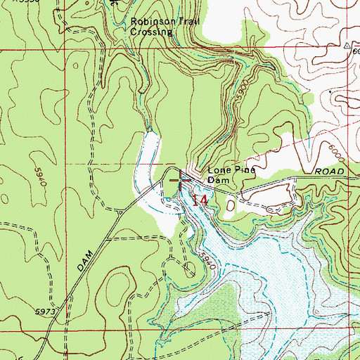 Topographic Map of Lone Pine Dam, AZ