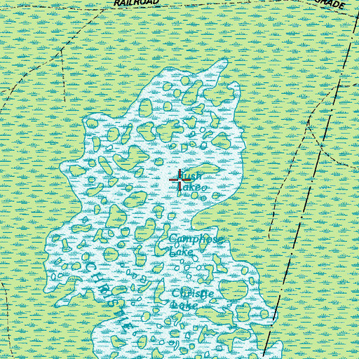 Topographic Map of Bush Lake, GA