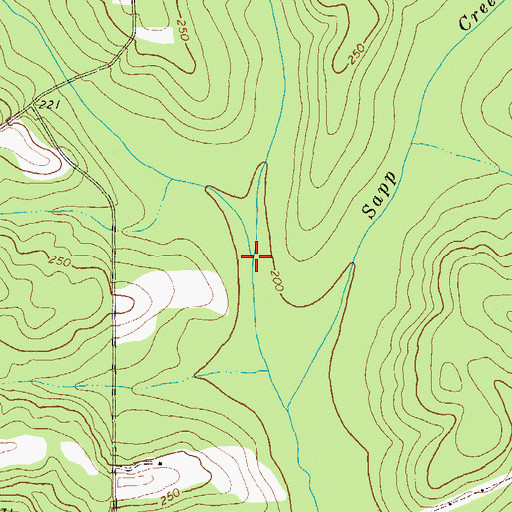 Topographic Map of Buss Creek, GA