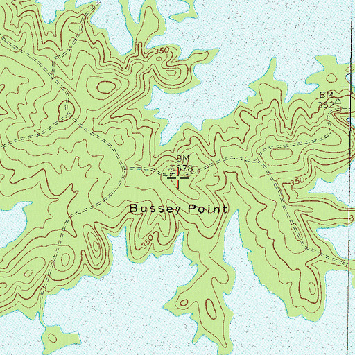 Topographic Map of Bussey Point, GA