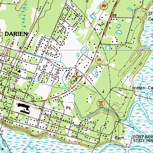 Topographic Map of Butler Cemetery, GA