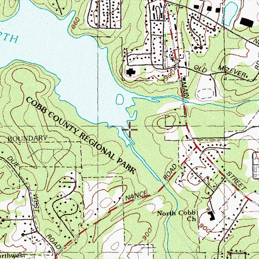 Topographic Map of Butler Creek, GA