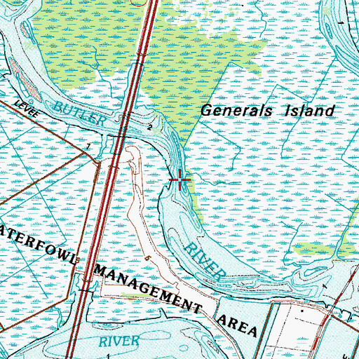 Topographic Map of Butler River, GA