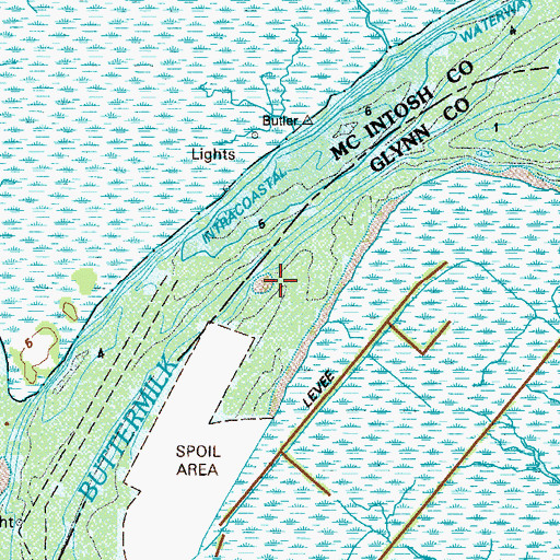 Topographic Map of Buttermilk Sound, GA