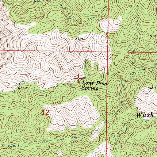Topographic Map of Lone Pine Spring, AZ