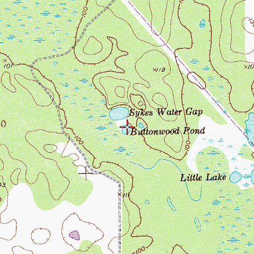 Topographic Map of Buttonwood Pond, GA