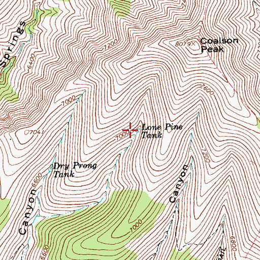 Topographic Map of Lone Pine Tank, AZ