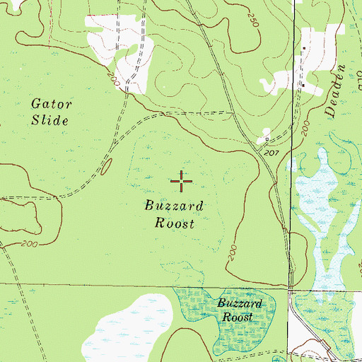 Topographic Map of Buzzard Roost, GA