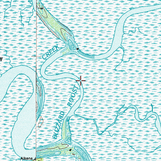 Topographic Map of Buzzard Roost Creek, GA