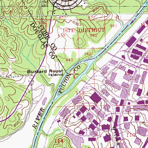 Topographic Map of Buzzard Roost Island, GA