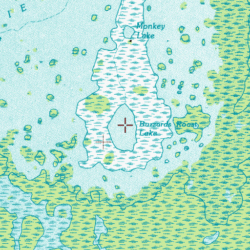 Topographic Map of Buzzards Roost Lake, GA
