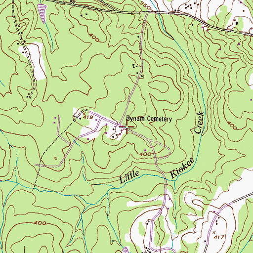 Topographic Map of Bynum Cemetery, GA