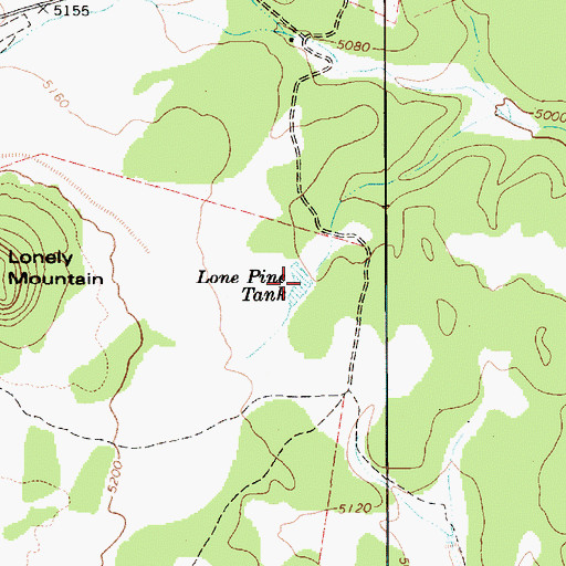 Topographic Map of Lone Pine Tank, AZ