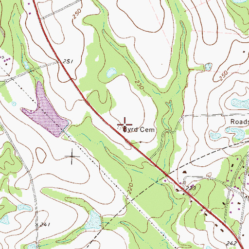 Topographic Map of Byrd Cemetery, GA