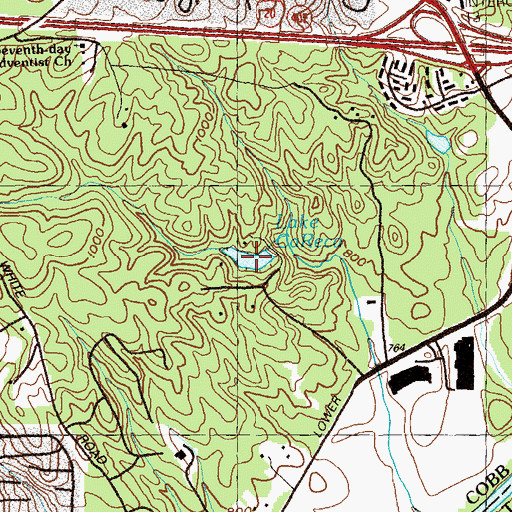 Topographic Map of Lake Ca Reca, GA