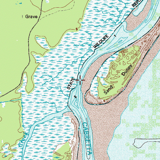 Topographic Map of Cabretta Creek, GA