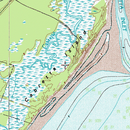 Topographic Map of Cabretta Island, GA
